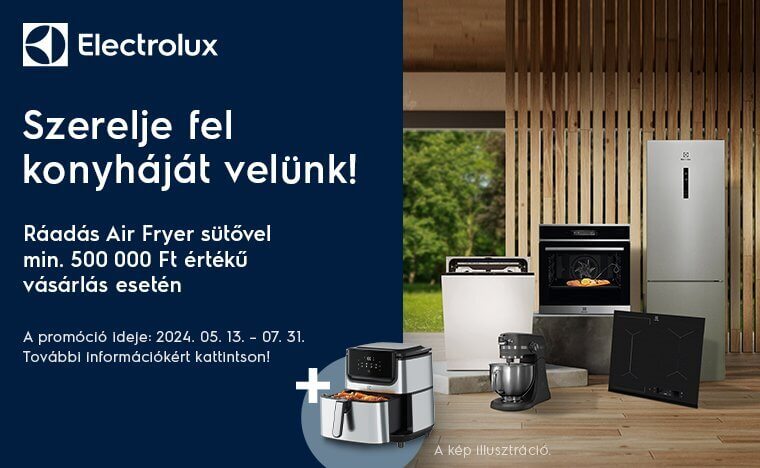 Ajándék Air Fryer Electrolux konyhai készülékekhez (500 000 Ft fölötti vásárlás esetén)