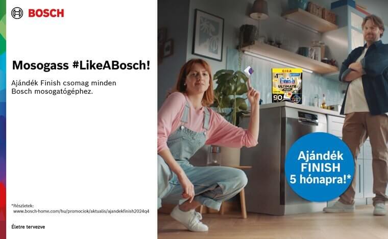 Bosch mosogatógépek akár 5 hónapra elegendő ajándék mosógatókapszulával /regisztrációhoz kötött/