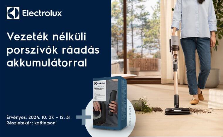 Electrolux vezeték nélküli porszívók ráadás akkumulátorral a preciz.hu-tól!