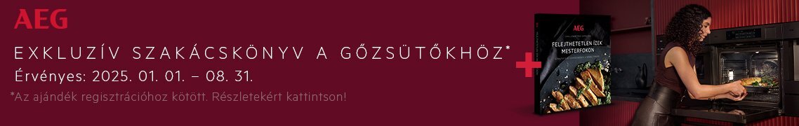 AEG gőzsütők ráadás szakácskönyvvel /regisztrációhoz kötött/