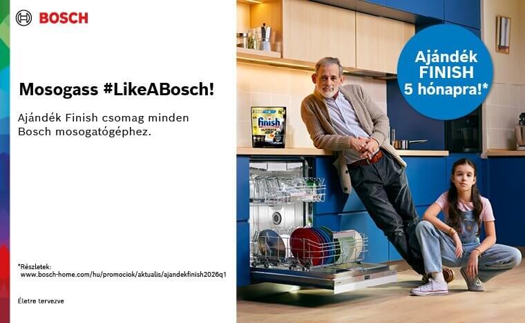 Ajándék 5 hónapra elegendő Finish kapszula Bosch mosogatógépekhez /regisztrációhoz kötött/ Ajándék 5 hónapra elegendő Finish kapszula Bosch mosogatógépekhez /regisztrációhoz kötött/