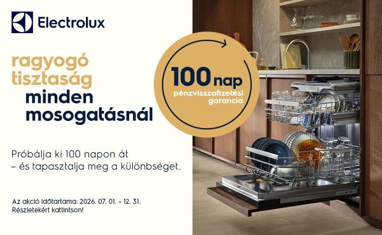 Electrolux mosogatógépek 100 napos pénzvisszafizetési garanciával Electrolux mosogatógépek 100 napos pénzvisszafizetési garanciával