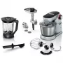 Bosch MUM9B34S27 konyhai robotgép, ezüst, 3d-s keverés, dagasztókar, keverőszár, habverő, húsdaráló, smartdough szenzor, 1400 w
