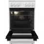 Gorenje GEC5A41WG elektromos tűzhely, 50 cm, fehér, silvermatte zománc, pizza funkció, gyors előmelegítés funkció, 62 literes sütőtér