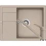 Schock Ronda D-100L gránit mosogató + Cosmo csaptelep szett (Sabbia), 50 cm-es szekrénybe építhető, cristalite mosogatótálca
