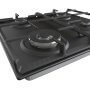 Gorenje GW641BFB beépíthető gázfőzőlap, 60cm, wok, egykezes szikragyújtás, öntöttvas edénytartó rács + égőfej, fekete acéllap