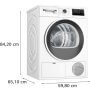 Bosch WTH83256BY hőszivattyús szárítógép, 8 kg, a++, touchcontrol kijelző, easyclean, vasaláskönnyítés, autodry, kímélő szárítás