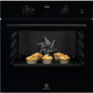 Electrolux EOD5C50Z SteamBake beépíthető elektromos sütő, katalitikus tisztítás, led kijelző, süllyeszett gombok, teleszkópos sütősín, fekete design, 72 l