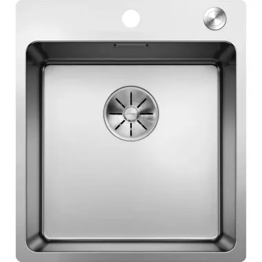 Blanco Andano 400-IF/A rozsdamentes mosogató excenterrel, rejtett c-overflow túlfolyóval, infino szűrőkosárral, pushcontrol lefolyó-távműködtetővel