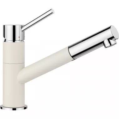 Blanco KANO-S Silgranit mosogató csaptelep, kihúzható csapfejjel, karcsú csaptelep, kompakt mosogatókhoz is, magasnyomású /törtfehér/