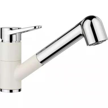 Blanco WEGA-S II Silgranit mosogató csaptelep, kihúzható zuhanyfejjel, kétállású zuhany funkció, felső karos /törtfehér/