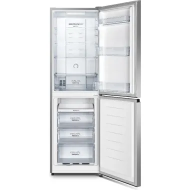 Gorenje NRK418DCS4 alulfagyasztós kombinált hűtőszekrény, szürke, nofrost, 183 cm, 171/85 l, multiflow, crispzone