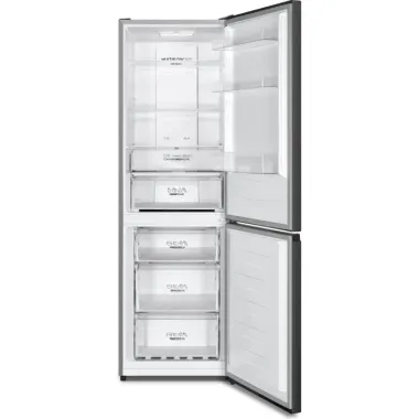 Gorenje NRK619CABXL4 alulfagyasztós kombinált hűtőszekrény, fekete, nofrost, 186 cm, 207/97 l, multiflow
