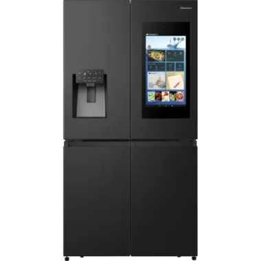 Hisense RQ760N4IFE MultiDoor hűtőszekrény, fekete, nofrost, multi air flow, víz- és jégadagoló, smart screen, wi-fi, 178.5  cm, 345/232 l