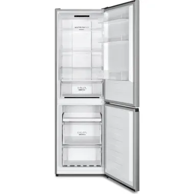 Gorenje NRK619EPXL4 alulfagyasztós kombinált hűtőszekrény, szürke, nofrost, 186 cm, 207/97 l, multiflow, fastfreeze