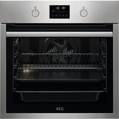 AEG BPS351161M SteamBake beépíthető sütő, inox, 72 l, gőzfunkcióval, pirolitikus tisztítás, 45 beépített főzőprogram, teleszkópos sütősín