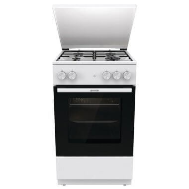 Gorenje GG5A14WJ gáztűzhely, fehér, 50 cm, kétkezes szikragyújtás, nagy sütőtér, silvermatte zománc, fém tető